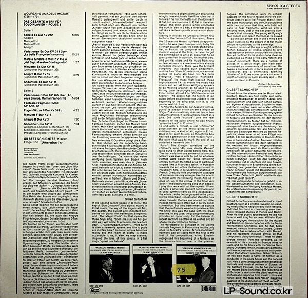 MOZART PIANO SONATA GILBERT SCHUCHTER BELLAPHON