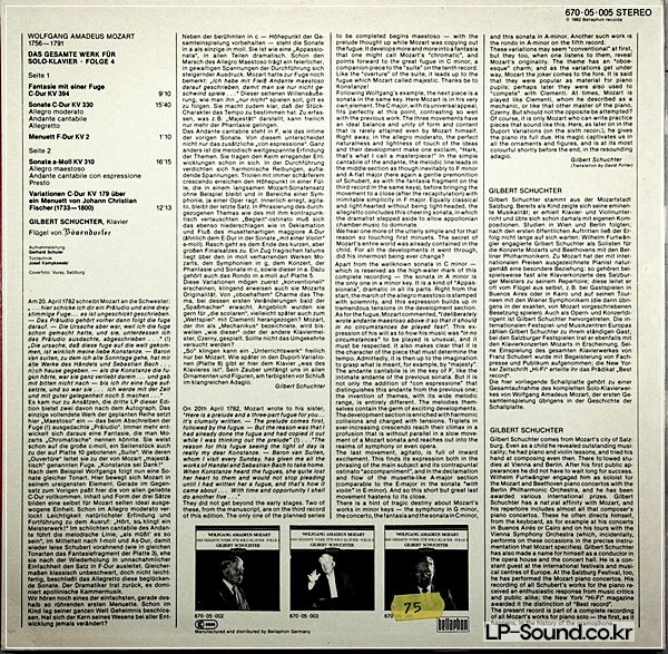 MOZART PIANO SONATA GILBERT SCHUCHTER BELLAPHON