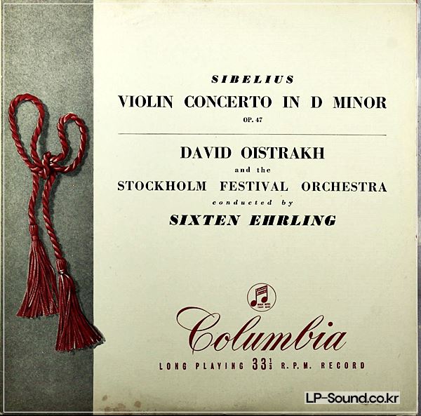 SIBELIUS: VIOLIN CONCERTO - DAVID OISTRAKH **COLUMBIA 33C 1036