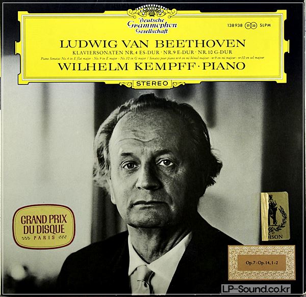 BEETHOVEN: KLAVIERSONATEN NR. 4, 9, 10 - KEMPFF (DGG 138 938 SLPM