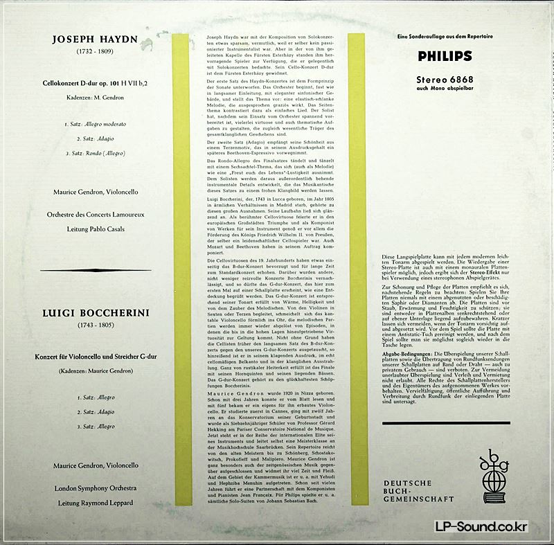 HAYDN  BOCCHERINI CELLO CONCERTO  GENDRON 6868