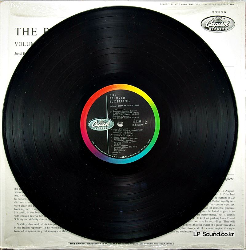 1. BELOVED BJOERLING - VOLUME 1 - OPERA ARIAS 1936 - 1948 - CAPITOL # G 7239