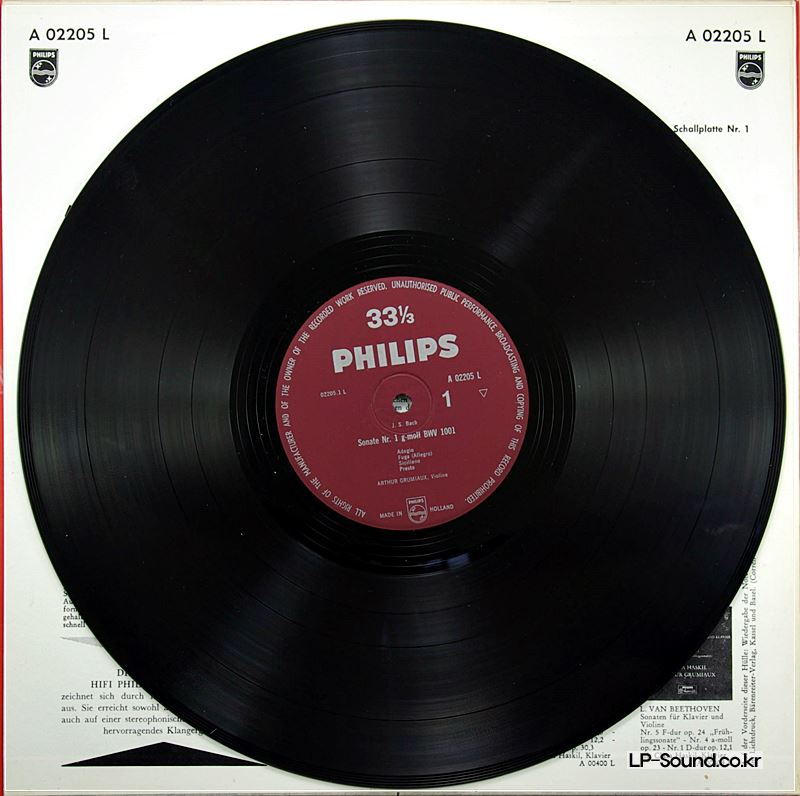 ARTHUR GRUMIAUX : BACH  SONATEN UND PARTITEN FÜR VIOLINE 3LP  PHILIPS