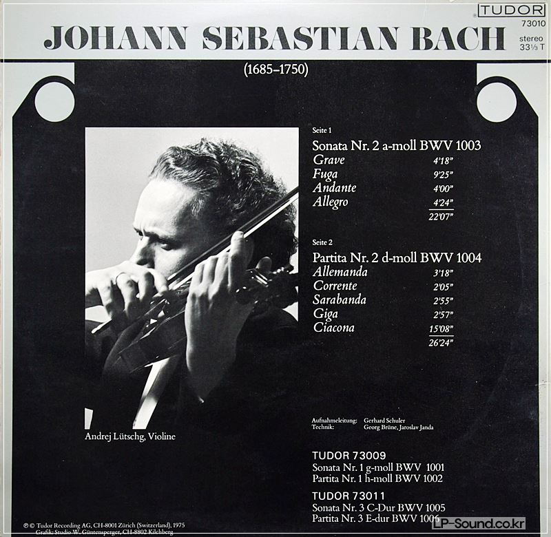 REC 2 : SONATA NR.2 IN A MINOR BWV 1003 PARTITA NR 2 IN D MINOR BWY 1004