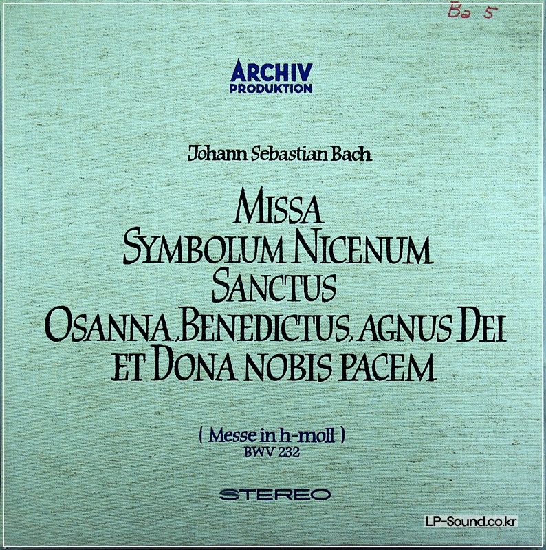 JOHANN SEBASTIAN BACH: MASS IN B-MINOR.KARL RICHTE SAPM 198 190-192 3LP