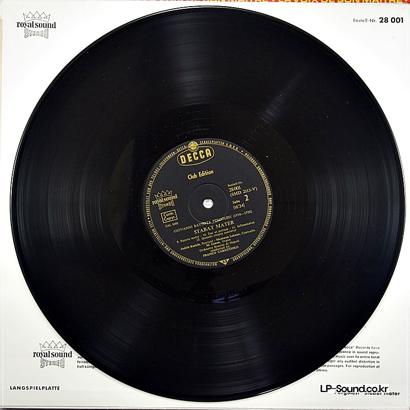 PERGOLESI - STABAT MATER - CARACCIOLO DECCA 28 001