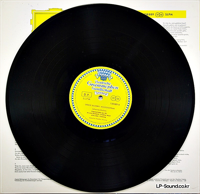 GRACE BUMBRY, SONGS BY BRAHMS AND SCHUBERT, DG  TULIP 138 889