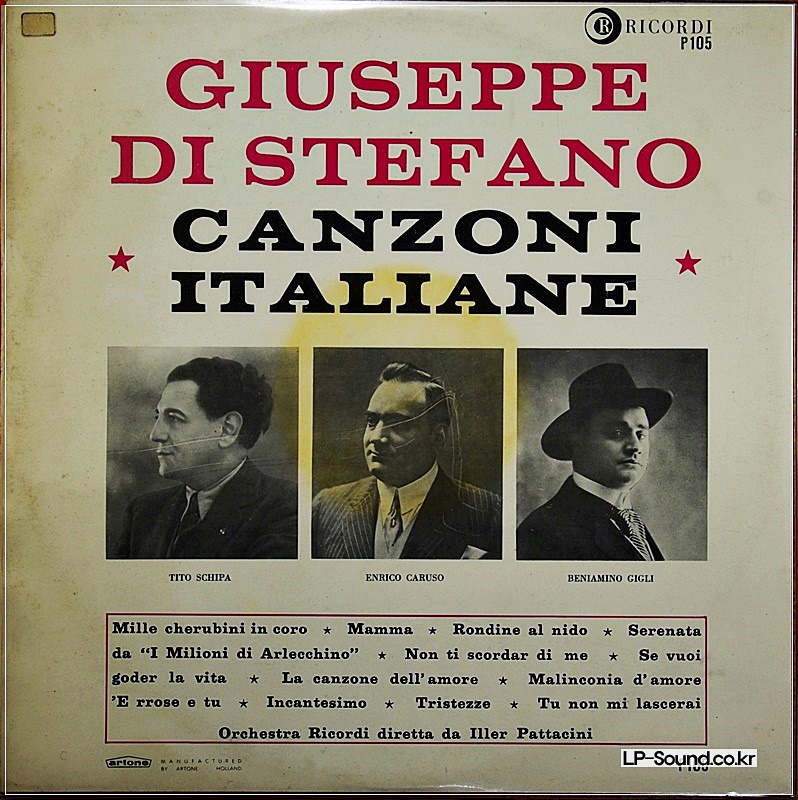 GIUSEPPE DI STEFANO – CANZONI ITALIANE RICORDI – PRI 105