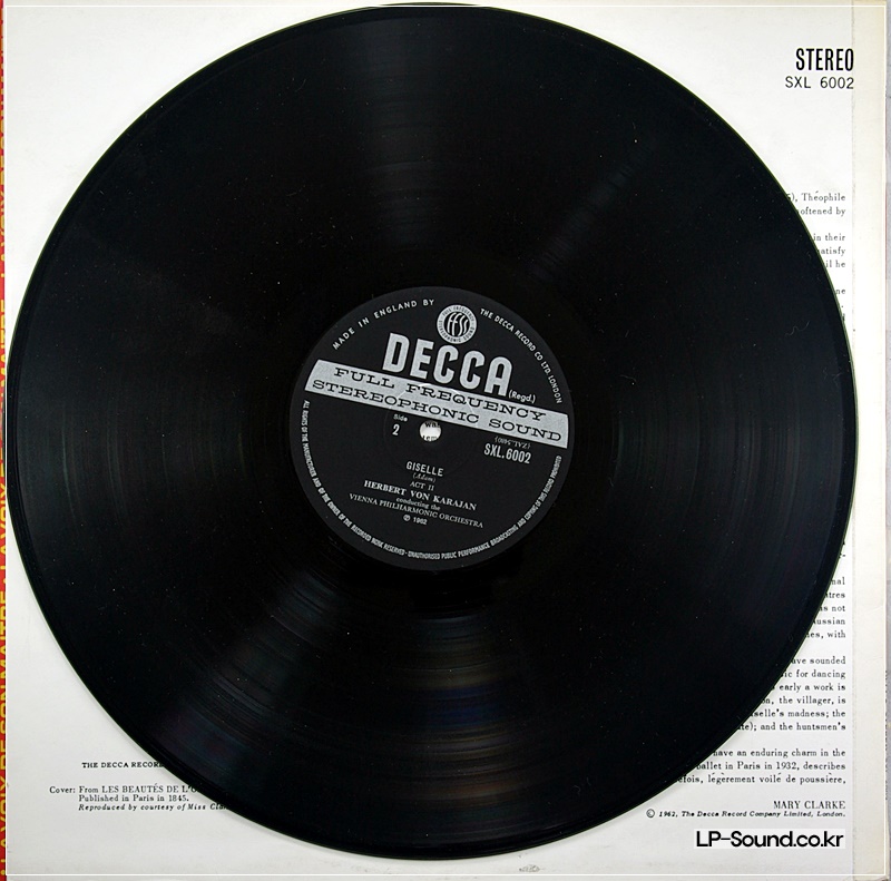 ADAM GISELLE KARAJAN DECCA STEREO SXL 6002