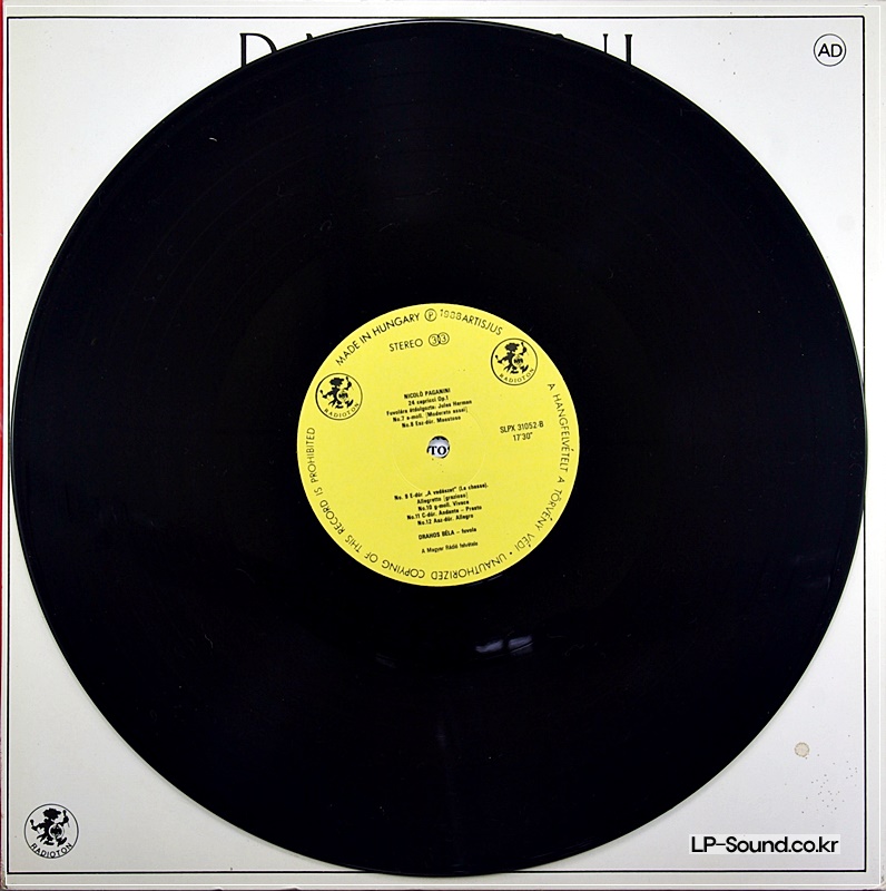 PAGANINI 24 CAPRICES BELA DRAHOS RADIOTON / SLPX 31052-53