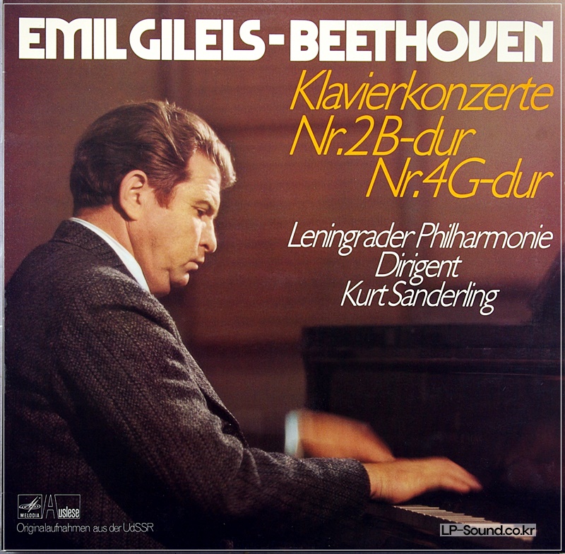 BEETHOVEN: PIANO CONCERTOS NOS. 2 & 4. EMIL GILELS, KURT SANDERLING,