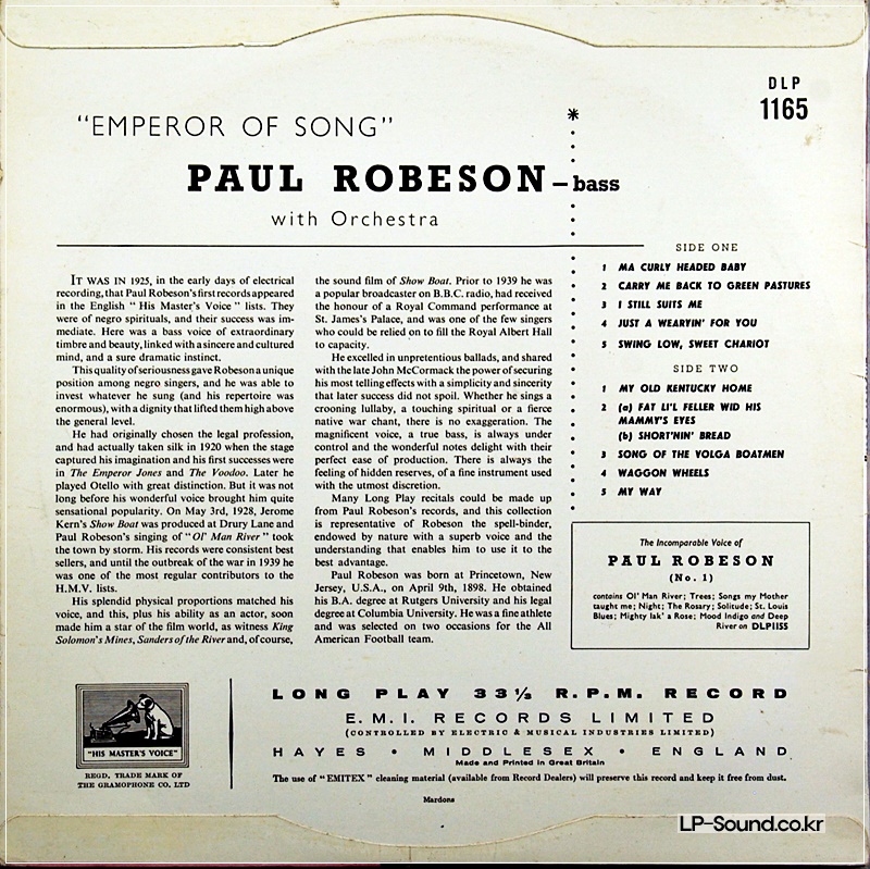 PAUL ROBESON. EMPEROR OF SONG. 10