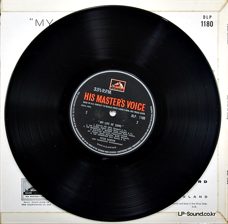 PETER DAWSON 10” EP/LP MY LIFE OF SONG HMV DLP.1180 1958