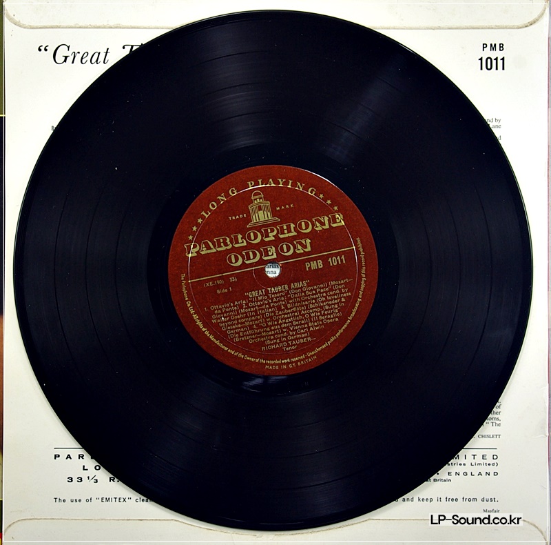 RICHARD TAUBER  GREAT TAUBER ARIAS-PARLOPHONE-ODEON-PMB 1011