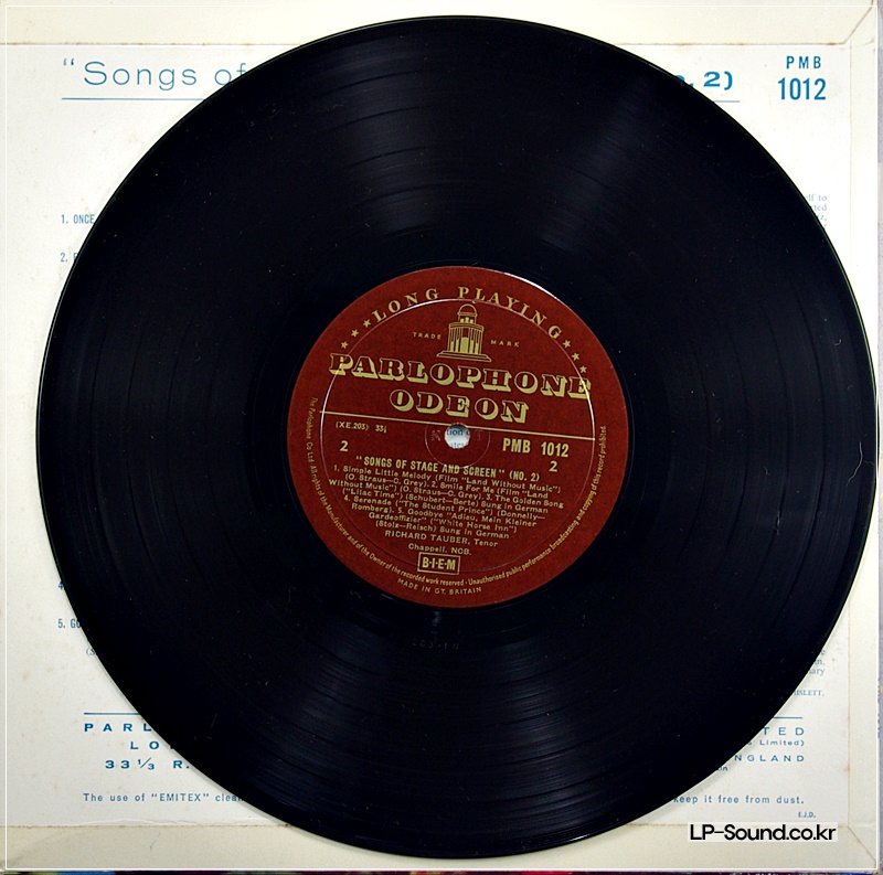 RICHARD TAUBER MUSIC OF STAGE & SCREEN NO. 2 - PARLOPHONE 10
