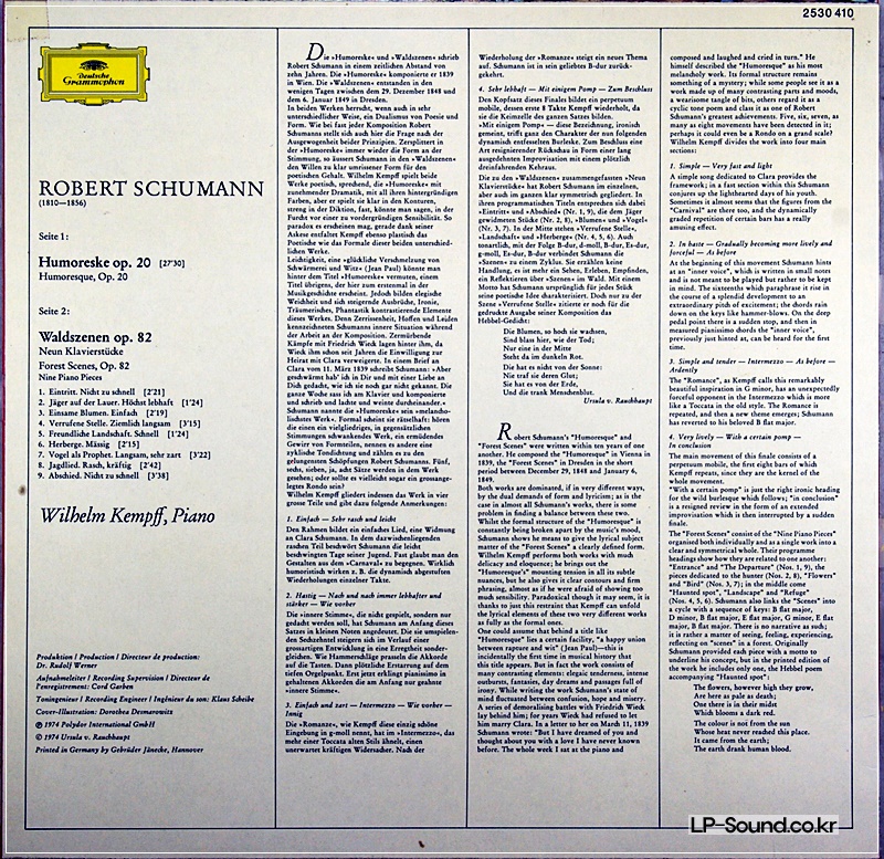 SCHUMANN HUMORESKE WALDSZENEN KEMPFF 2530 410
