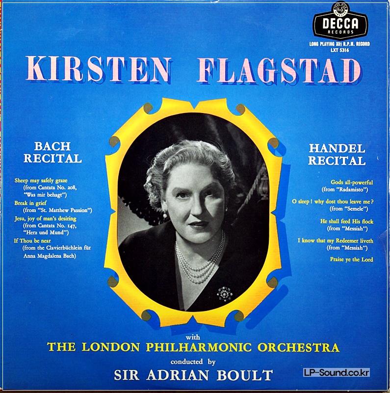 KIRSTEN FLAGSTAD - BACH / HANDEL RECITAL LXT 5316