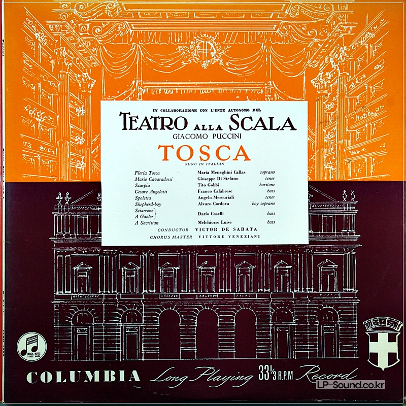 PUCCINI TOSCA  CALLAS  DE SABATA UK COLUMBIA 2XLP NM 33CX 1094-95