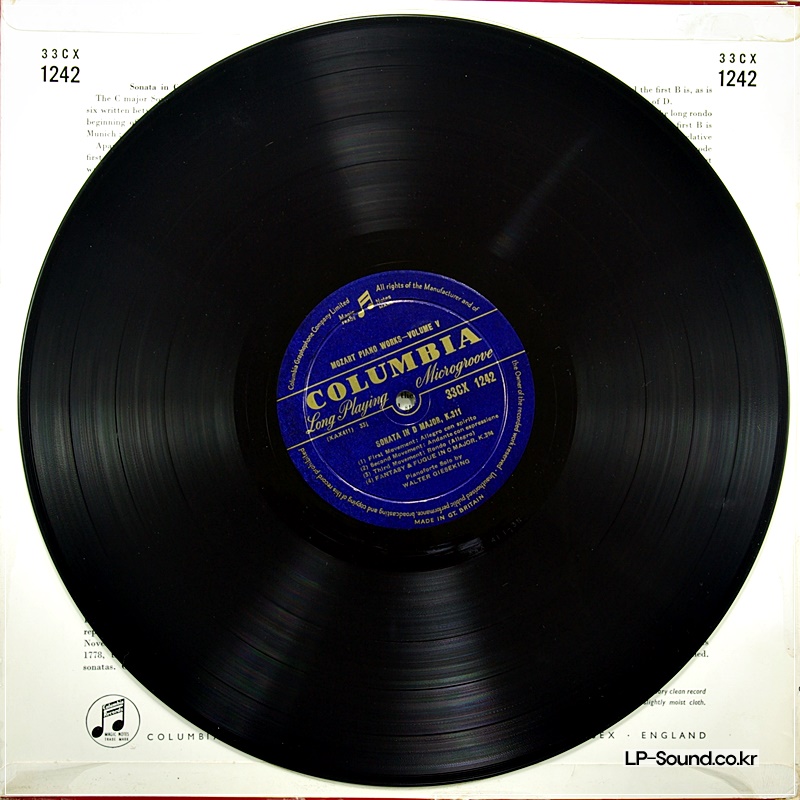 MOZART PIANO WORKS VOL.5  GIESEKING  33CX 1242