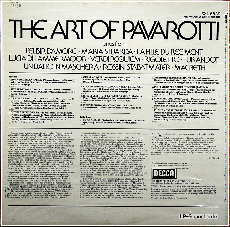 LUCIANO PAVAROTTI – THE ART OF PAVAROTTI