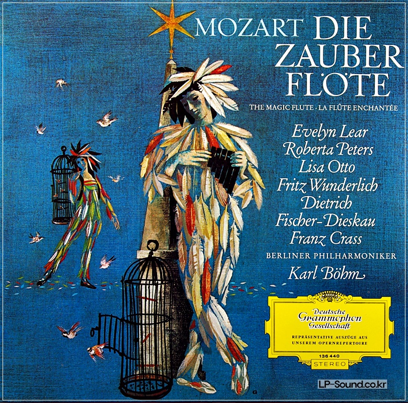MOZART DIE ZAUBERFLOTE LEAR WUNDERLICH DIESKAU BOHM DG 136 440
