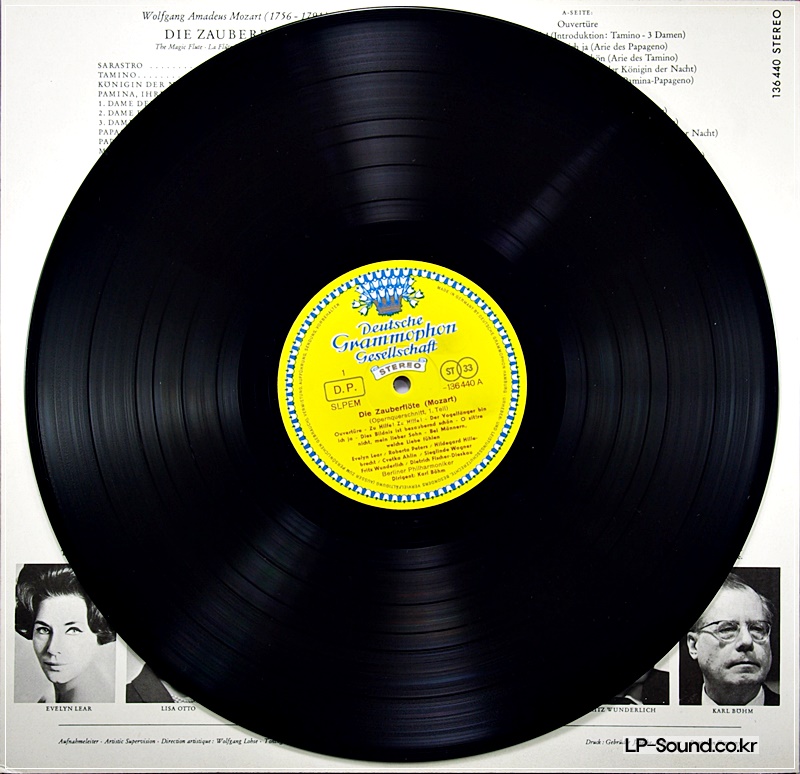 MOZART DIE ZAUBERFLOTE LEAR WUNDERLICH DIESKAU BOHM DG 136 440