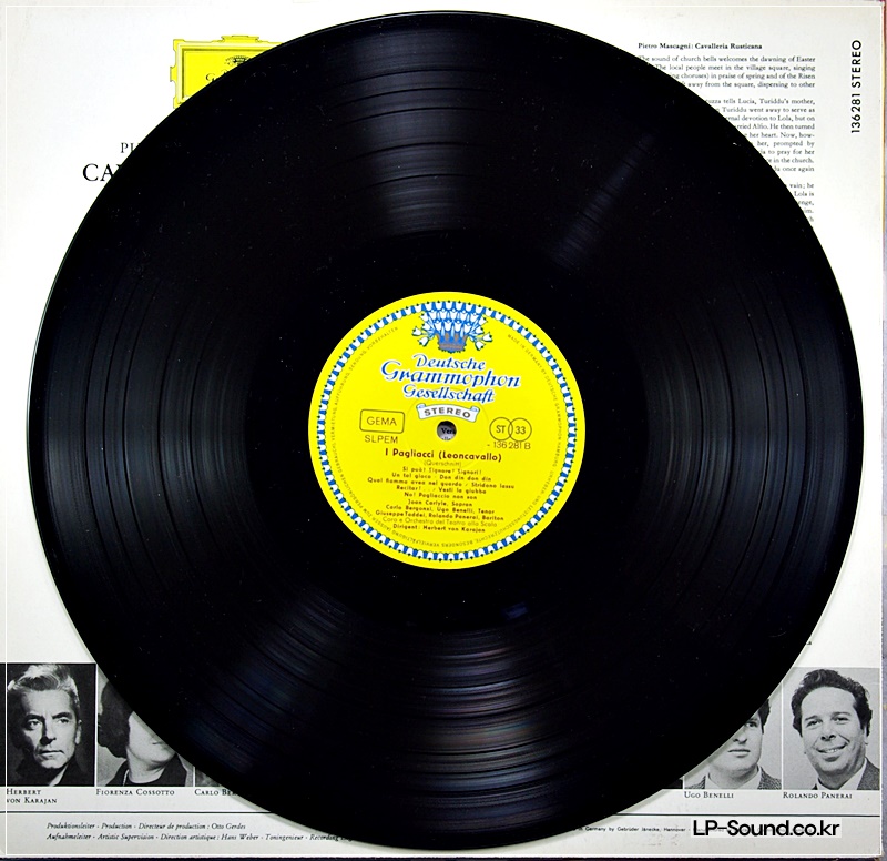 MASCAGNI: CAVALLERIA RUSTICANA LEONCAVALLO KARAJAN DGG 136 281