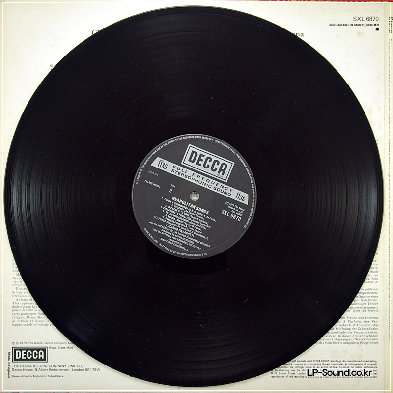 LUCIANO PAVAROTTI 'O SOLE MIO - FAVORITE NEAPOLITAN SONGS' US IMPORT