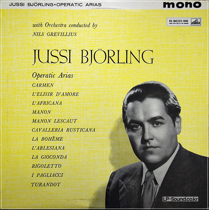 JUSSI BJORLING** - OPERATIC ARIAS  HMV ALP 1620