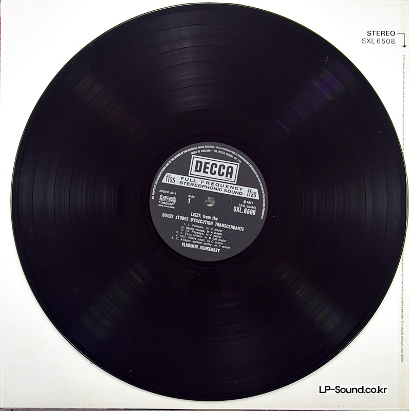 LISZT RECITAL   VLADIMIR ASHKENAZY    DECCA   - SXL 6508