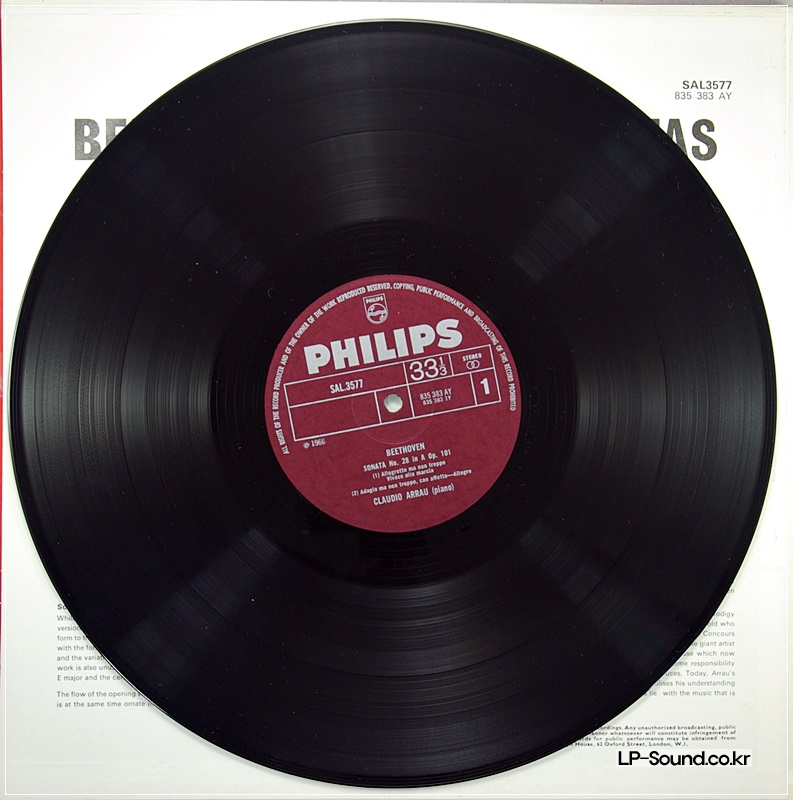 BEETHOVEN-SONATA NO.28 IN A OP.101-PHILIPS-SAL 3577-CLAUDIO ARRAU