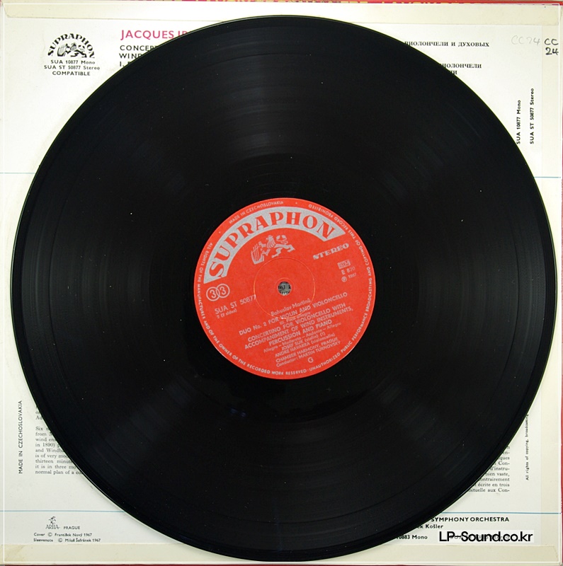 IBERT CELLO CONCERTO MARTINU  CELLO  NAVARRA SUK SUPRAPHON STEREO