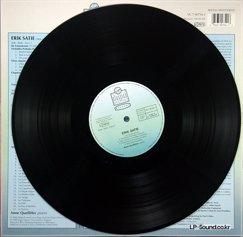 ERIK SATIE - ANNE QUEFFELEC - TROIS GYMNOPEDIES - ORIGINAL 1988