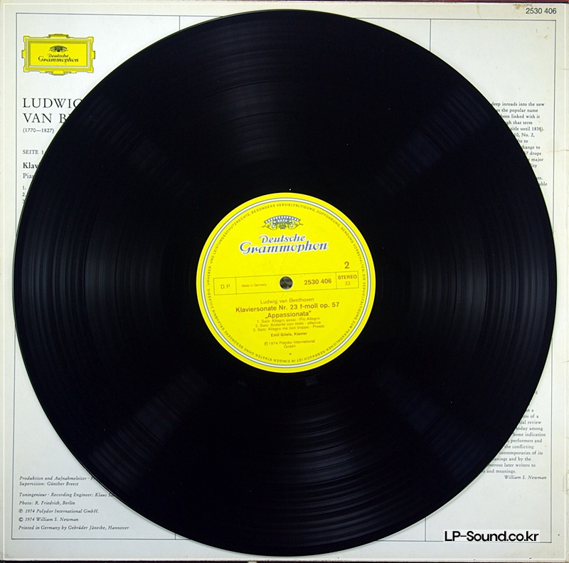 BEETHOVEN APPASIONATA-PIANO SONATA Op.10/2 EMIL GILELS