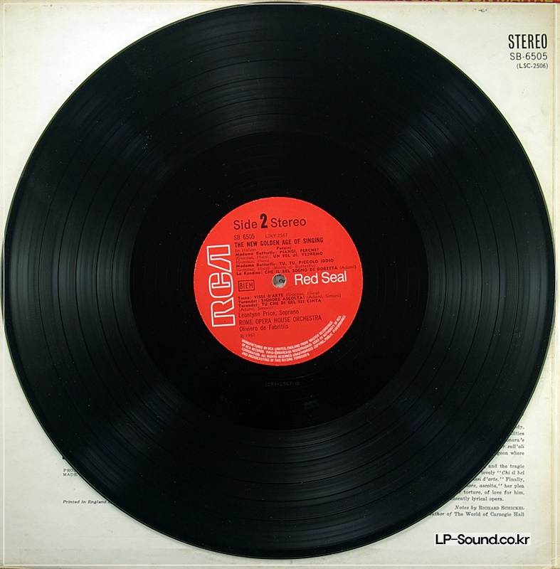 LEONTYNE PRICE* ARIAS: AIDA /TURANDOT etc RCA LIVING STEREO SB 6505