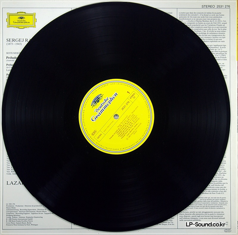 RACHMANINOFF CORELLI VARIATIONS *LAZAR BERMAN  DG 2531 276