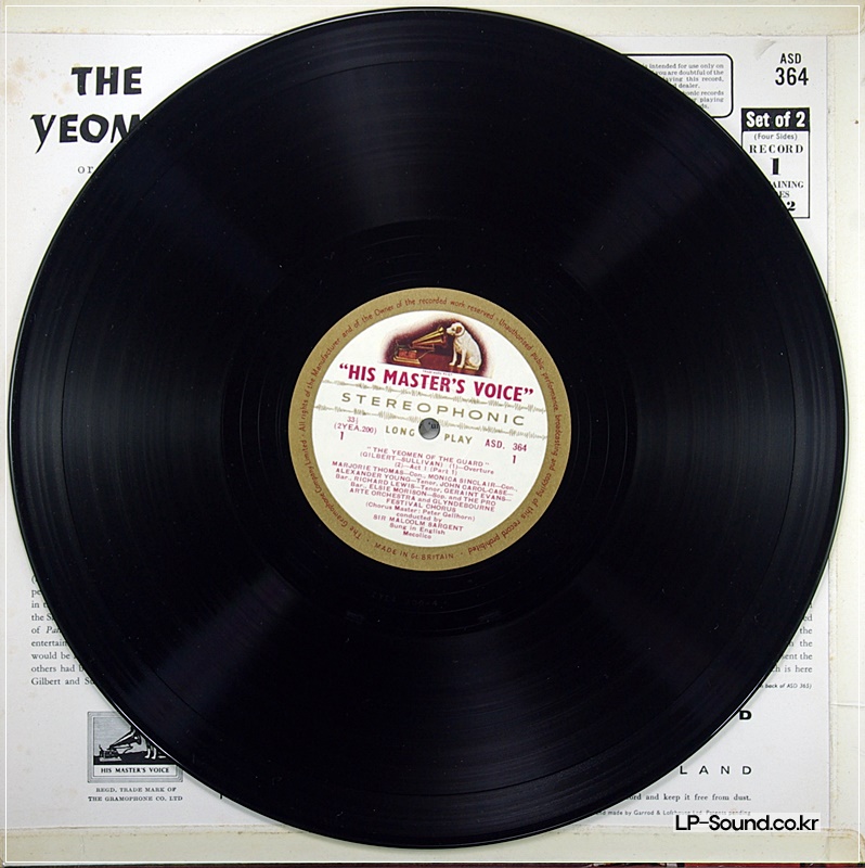 GILBERT & SULLIVAN THE YEOMAN OF THE GUARD / SARGENT ETC.ASD 364