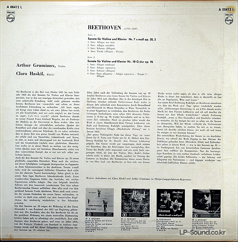 BEETHOVEN - THE COMPLETE VIOLIN SONATAS PHILPS A 00412 L