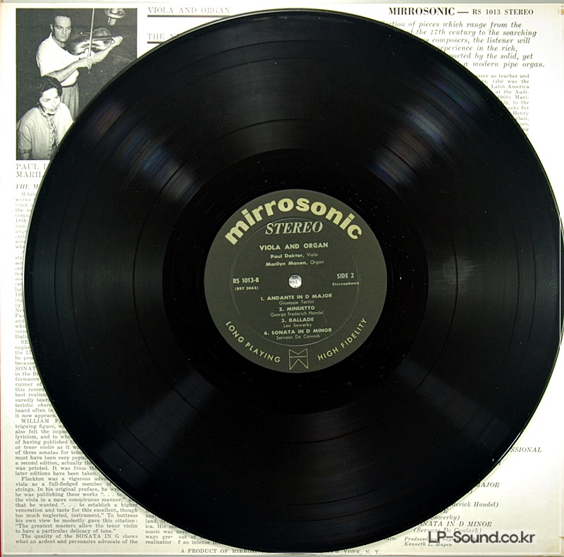 PAUL DOKTOR, MARILYN MASON (2) – VIOLA AND ORGAN MIRROSONIC – RS 1013