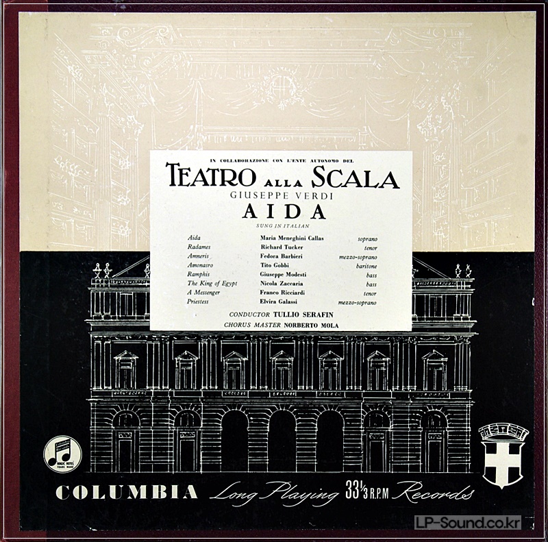 MARIA CALLAS - VERDI TEATRO ALLA SCALA AIDA* COLUMBIA 33CX 1320 UK 3LP