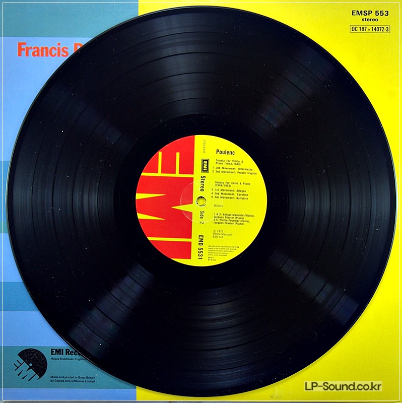 FRANCIS POULENC SONATAS 2 LP EMI EMSP 55