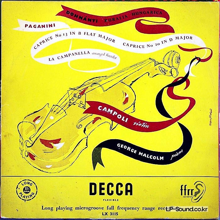 PAGANINI CAPRICE DOHNANYI HUNGARICA CAMPOLI MALCOLM DECCA LX 3115 RARE