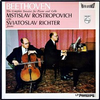 BEETHOVEN ROSTROPOVICH RICHTER CELLO SONATAS 835182/83 AY PHILIPS HIFI STEREO
