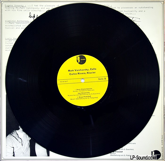 MARK VARSHAVSKY CELLO RECITAL VERY RARE SWISS ONLY