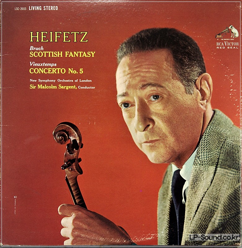 BRUCH SCOTTISH FANTASY JASCHA HEIFETZ RCA LIVING-STEREO SD, LSC-2603