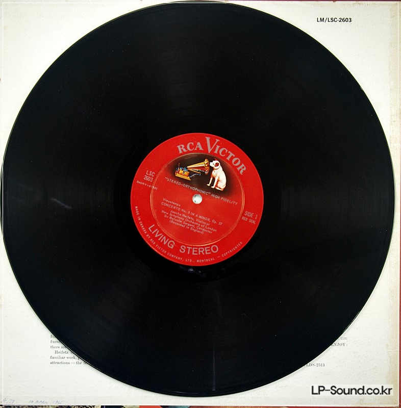 BRUCH SCOTTISH FANTASY JASCHA HEIFETZ RCA LIVING-STEREO SD, LSC-2603