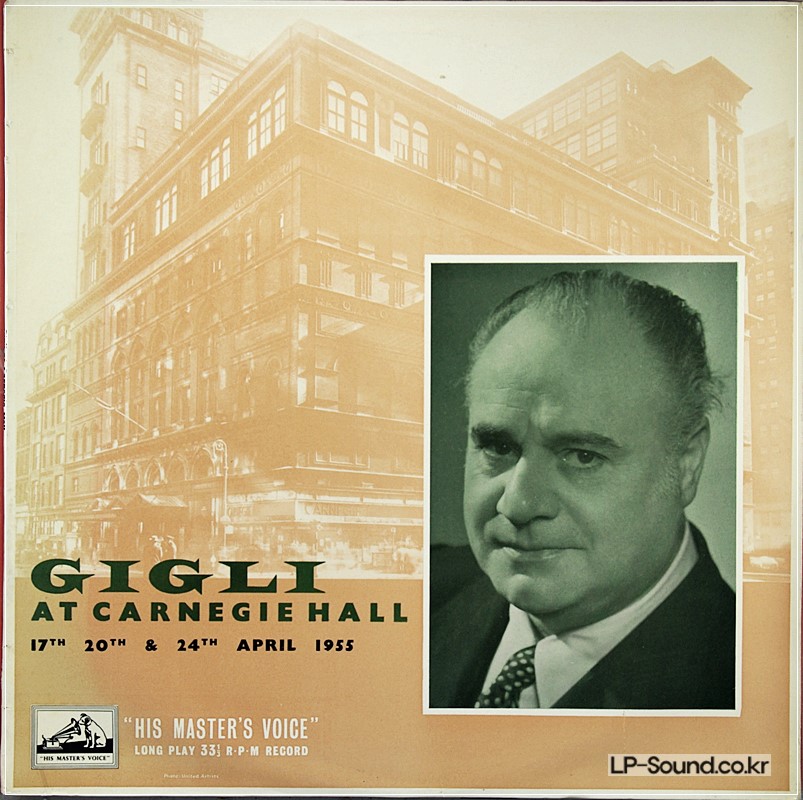 BENJAMIN GIGLI AT CARNEGIE HALL ALP 1329