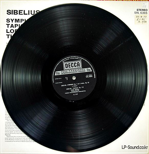 SIBELIUS SYMPHONY NO. 4 TAPIOLA LORIN MAAZEL SXL 6365