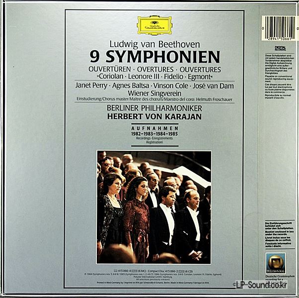 BEETHOVEN THE 9 SYMS KARAJAN,BERLIN 1986 DDG STEREO 7LP BOX SET