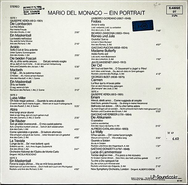 MARIO DEL MONACO - EIN PORTRAIT DECCA 6.48095 2LP
